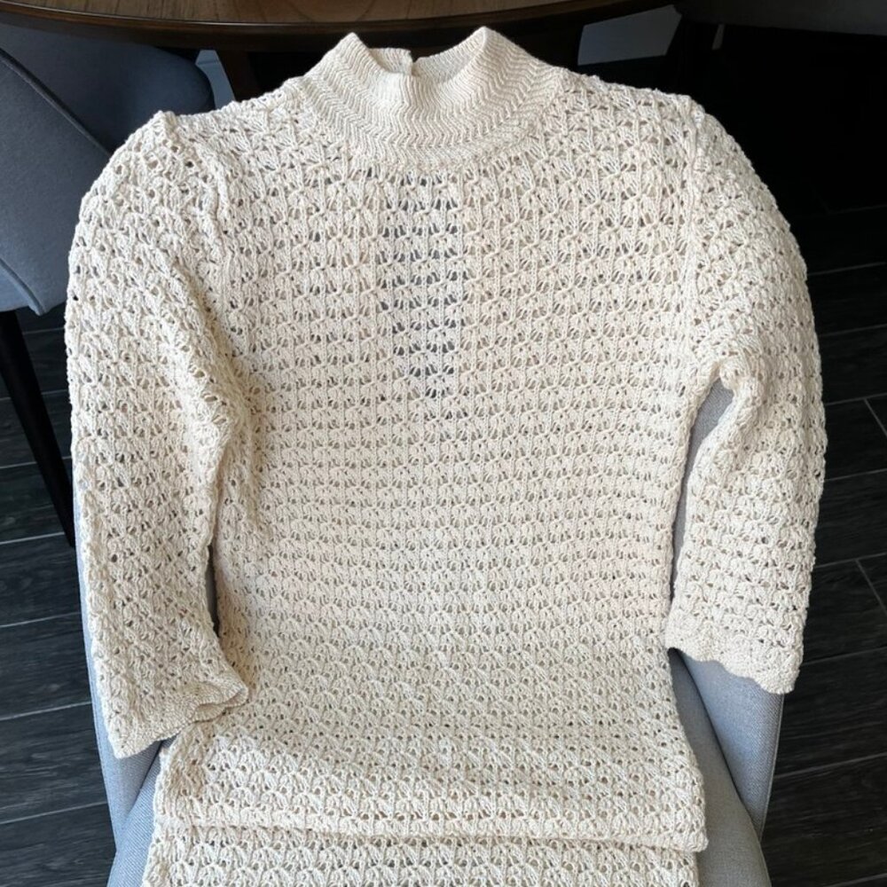 Mango crochet knit dress organic cotton